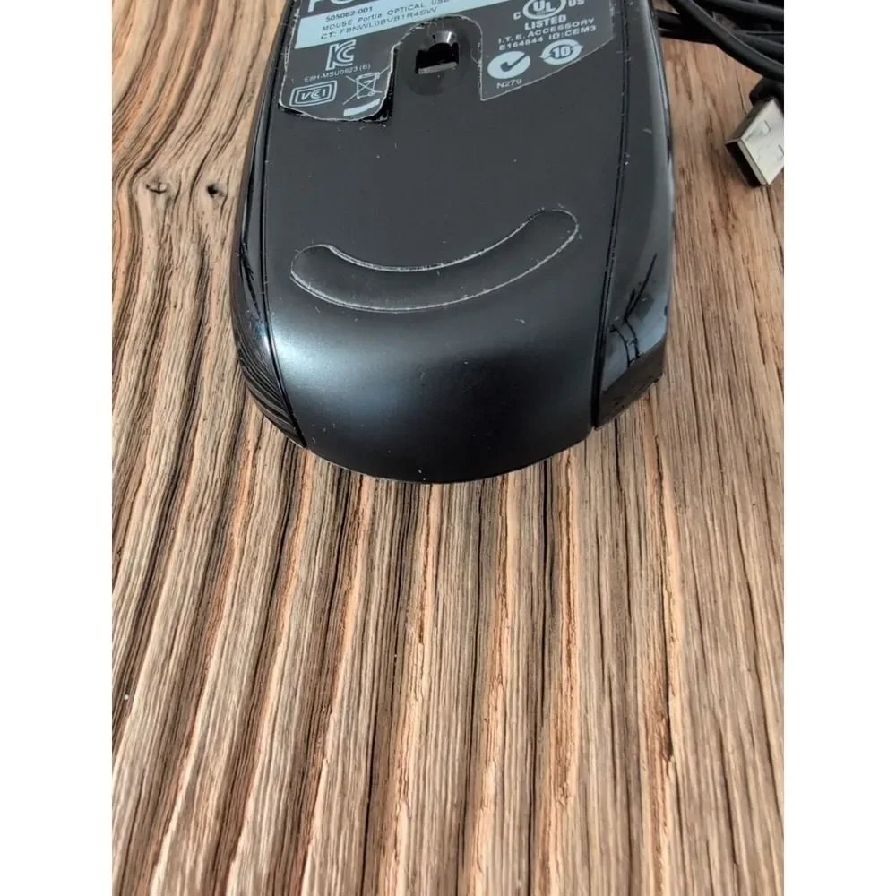 HP MSU0923 Wired Optical USB Mouse Black 505062-001 Portia
